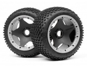  DIRT BUSTER BLOCK TIRE HD COMPOUND ON BLACK WHEEL-HPI 4789