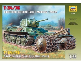 Soviet T-34/76 Tank With Mine Roller 1:35 | Zvezda 3580
