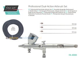 Aerograf z przewodem (0,2/0,3/0,5mm) | FA-8000 FINE-ART