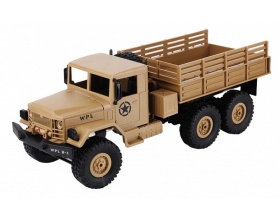 Ciężarówka wojskowa WPL B-16K KIT do złożenia (Żółta, 1:16, 6x6, 2.4G, LiPo)