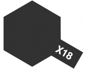 Farba akrylowa - X-18 SEMI GLOSS BLACK - 81518 Tamiya