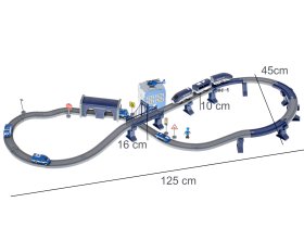 Kolejka elektryczna pociąg policja auta ~300cm (92 elementy)