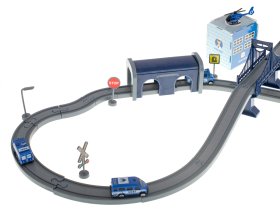 Kolejka elektryczna pociąg policja auta ~300cm (92 elementy)