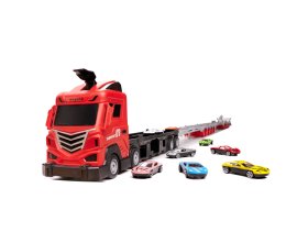 Transporter laweta ciężarówka tor samochodowy + 8 aut (~210cm)