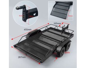Laweta Metalowa 1/10 Crawler Trailer RC Cargo Carrier SCX10 TRX4 D90