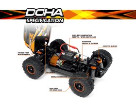 Maverick Doha 1/20 4WD Electric Truck (pomarańczowy) | 150702 HPI