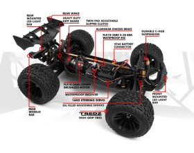 Maverick Quantum2 XT Flux Stadium Truck 4WD 1/10 (czerwony) | 150407 HPI