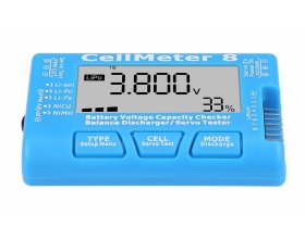 Miernik CellMeter 8 Tester Napięcia Serw ESC Li-Po Li-Ion Li-Fe NiMH NiCd | L150 