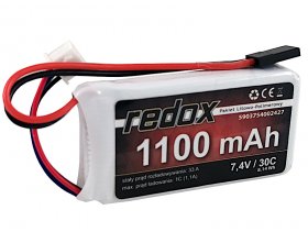 Pakiet LiPo 1100mAh 2S 7,4V 30C | REDOX