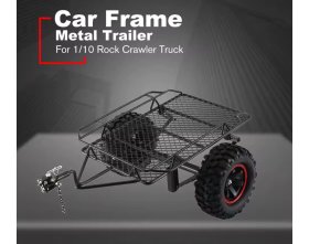 Przyczepa Metalowa D90 TRX4 SCX10 1/10 Car Frame Metal Trailer Rock Crawler Truck