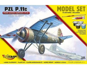 PZL P.11c Polski samolot myśliwski z II wś (Model Set) 1:48 | 848094 MIRAGE