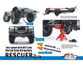 Samochód Zdalnie Sterowany Rescuer Crawler Szary 1/10 | RGT-EX86190-3 RGT