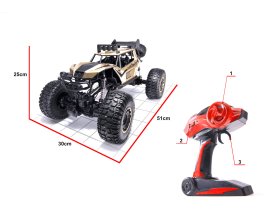 Samochód zdalnie sterowany Rock Crawler metal 2,4GHz 1:8 51cm (złoty)