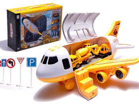 Samolot transportowy + 3 auta maszyny budowlane