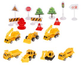 Samolot transportowy + 6 maszyn budowlanych