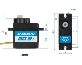 Serwo Micro GO-09 Plus (4.8-6v/0.12-0.1s/1.3-1.5kg/cm) | KAV20.009P KAVAN