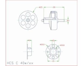 Silnik bezszczotkowy HCS C 40W/2-3S 2103KV | FREE AIR