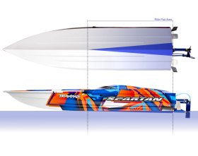 Spartan łódź zdalnie sterowana (pomarańczowa) | 57076-4O TRAXXAS
