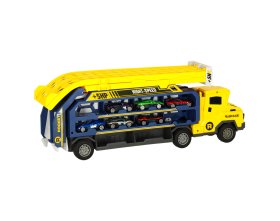 Tor wyścigowy samochodowy ciężarówka laweta transporter + 6 aut (żółty)