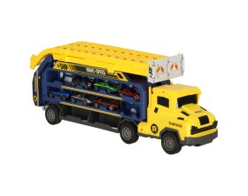 Tor wyścigowy samochodowy ciężarówka laweta transporter + 6 aut (żółty)