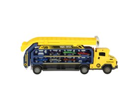 Tor wyścigowy samochodowy ciężarówka laweta transporter + 6 aut (żółty)