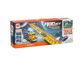 Tor wyścigowy samochodowy ciężarówka laweta transporter + 6 aut (żółty)