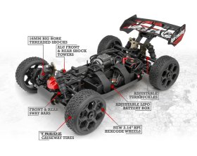 VORZA BUGGY FLUX 4WD 6S 1/8 (czerwony) | 160178 HPI