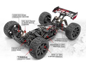 VORZA TRUGGY FLUX 4WD 6S 1/8 (czerwony) | 160181 HPI