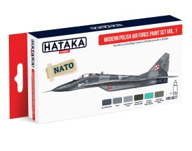 Zestaw farb akrylowych (Modern Polish Air Force Paint Set Vol.1) | HTK-AS17 HATAKA